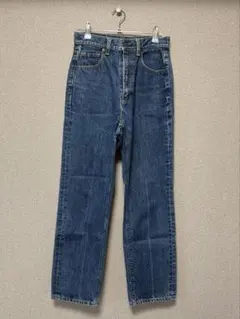 【GU】濃い青 ストレートデニム ハイウエスト