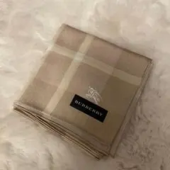 BURBERRY チェック柄ハンカチ ベージュ56×56綿100％