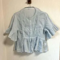 GU 半袖ブラウス ライトブルー Mサイズ