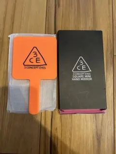 3CE スクエアミニハンドミラー オレンジ