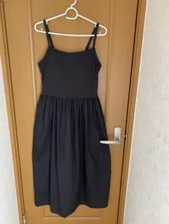 新品　UNIQLO ブラック キャミワンピース L