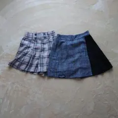 【150】チェック柄ショートパンツ2点セット