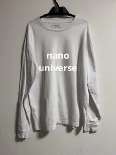 nano universe organic long cotton 白 ロンT