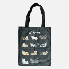 【エコバッグ】 トートバッグ　ねこ柄　猫雑貨　新品　匿名発送　送料無料　黒　A4