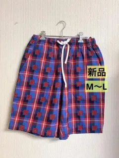ハーフパンツメンズM ハーフパンツメンズL チェック柄ハーフパンツメンズ　新品