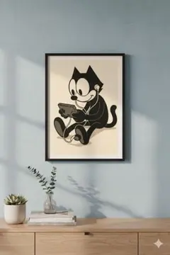 Felix the Cat 風アートポスター（モダンインテリア）　フェリックス風