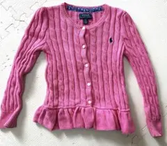 美品　Polo Ralph Lauren ピンク カーディガン サイズ5