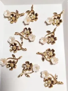 限定1 花モチーフ チャーム 10個セット