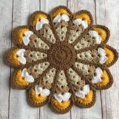 山吹色系　円座　クッション　マット　チェアパッド　おざぶ　丸椅子カバー　花座布団