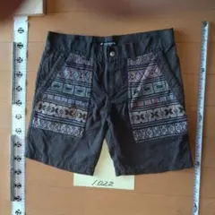 No.1022 刺繍ポケットハーフズボン 黒