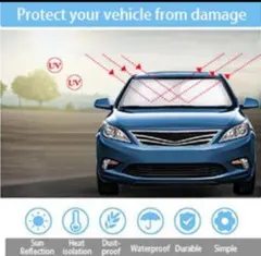 車用サンシェード フロントガラス 日よけ　折り畳み式 簡単着脱のサムネイル