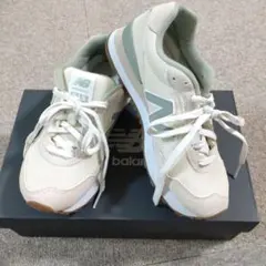 美品　New Balance 515 WL515SGM ホワイト/グリーン