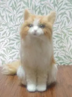 羊毛フェルト　猫　長毛　置物 ❖お髭は梱包時にお付け致します 羊毛フェルト 猫 長毛 置物 ❖お髭は梱包時にお付け致します - メルカリ