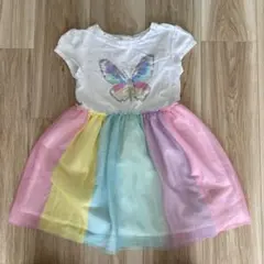 S*e様 H&M カラフル蝶プリント半袖ワンピース 100cm