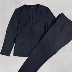 グリーンレーベルリラクシング パンツスーツ セットアップ 濃紺 38 M 通勤