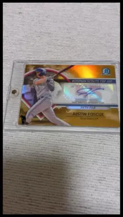 topps mlb bowman justin foscue 50 auto
