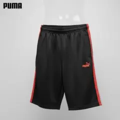 プーマ 150 赤刺繍ロゴハーフパンツ サイドロゴ 黒
