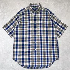 【美品】ラルフローレン 半袖シャツ マドラスチェック BLAKE L