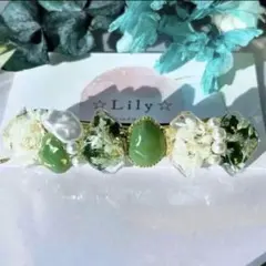 ☆*:.。. 押し花　ドライフラワー　バレッタ.。.:*☆ No.263