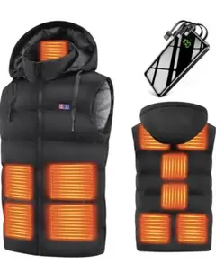 電熱ベスト ヒーターベスト 11箇所発熱 バッテリー付 加熱ベスト ダウンベスト