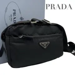 【極美品】プラダ　ナイロン　三角ロゴ　ショルダーバッグ　黒　5802-e