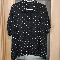 UNIQLO ドット柄 半袖シャツ ブラック XXLのサムネイル