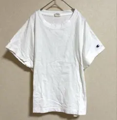 Champion Tシャツ 白 M ロゴ刺繍 人気 定番 シンプル 美品