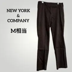 NEW YORK & COMPANY （6号）M相当 ストライプパンツ ブラウン