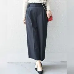 SHIPS セミワイドパンツ ウエストゴム イージーパンツ 手洗い可