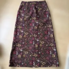 【美品】アンデミュウ　花柄タイトスカート ロング丈のサムネイル