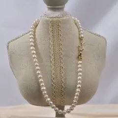 真珠　天然淡水ホワイトパールネックレス