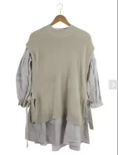 SNIDEL オーバーベストニットレイヤードプルオーバー