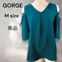 【美品】GORGE オフショルダーリボントップス　ブラック Mサイズ　a837