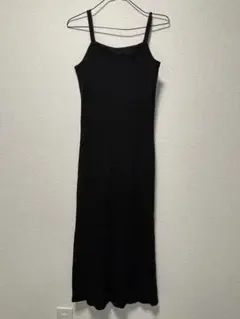 GU ブラック キャミワンピース リブニットワンピ M