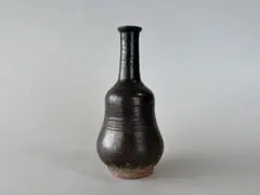琉球 古我知焼 黒釉渡名喜瓶 鉄釉 徳利 検索:琉球の古陶集 酒器 壺屋焼 琉球 古我知焼 黒釉渡名喜瓶 鉄釉 徳利 検索:琉球の古陶集 酒器 壺屋焼