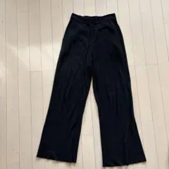 UNIQLO ウォッシャブルニットリブパンツ L ブラック