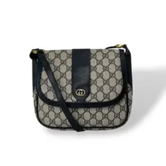 オールドグッチ　ショルダーバッグ　インターロッキング　GGスプリーム　グレー　紺