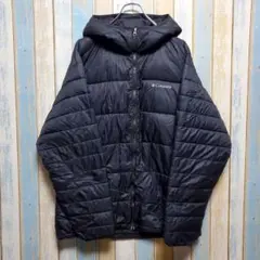 723☆コロンビア☆中綿入りナイロンジャケットフーディー☆刺繍ロゴ☆Ｌサイズ