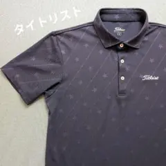 【美品】タイトリスト　星柄デザイン総柄ポロシャツ半袖 LL