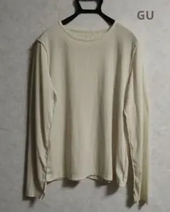 GU　 リブT（長袖）　アイボリー　XL