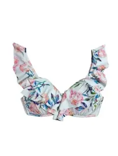 Muselore ショルダーフリルホルターフラワービキニ レディース 水着上のみ