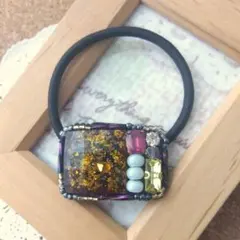 【H-724】ビーズ刺繍ヘアゴム