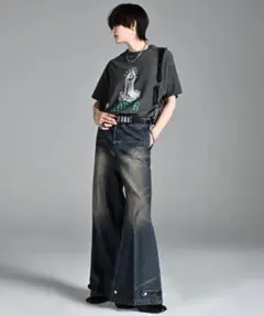 アドラー エクストラクオリティワイドフレアパンツ Lサイズ