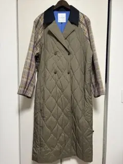 CREOLME ロングコート チェック柄 切替