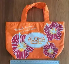 ハワイアントートバッグ オレンジ ハイビスカス柄のサムネイル