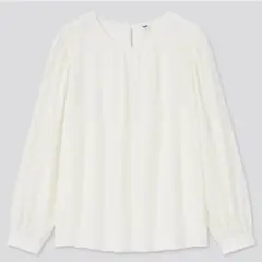 【美品】UNIQLO レーヨンジョーゼットボリュームブラウス 長袖