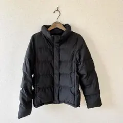 GU ヒートパデッドブルゾン ブラック S フード付き 中綿ジャケット