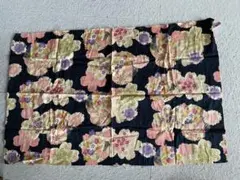 黒地花柄綿生地 手芸用