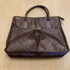 百貨店購入　正規品　ゲラルディーニ　ブラウン ロゴ入り ハンドバッグ