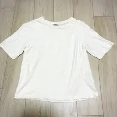 穴あり　オーラリー　コットン　カシミヤ　半袖Tシャツ　カットソー　0のサムネイル